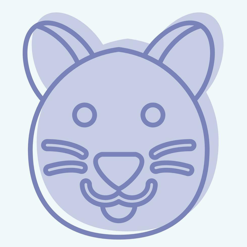 Icon Cat. related to Animal symbol. two tone style. simple design editable. simple illustration vector