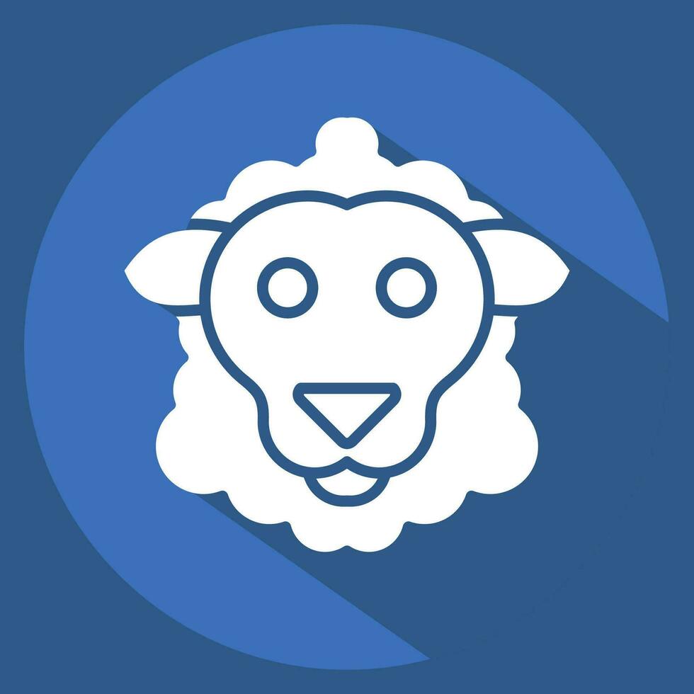 Icon Sheep. related to Animal symbol. long shadow style. simple design editable. simple illustration vector
