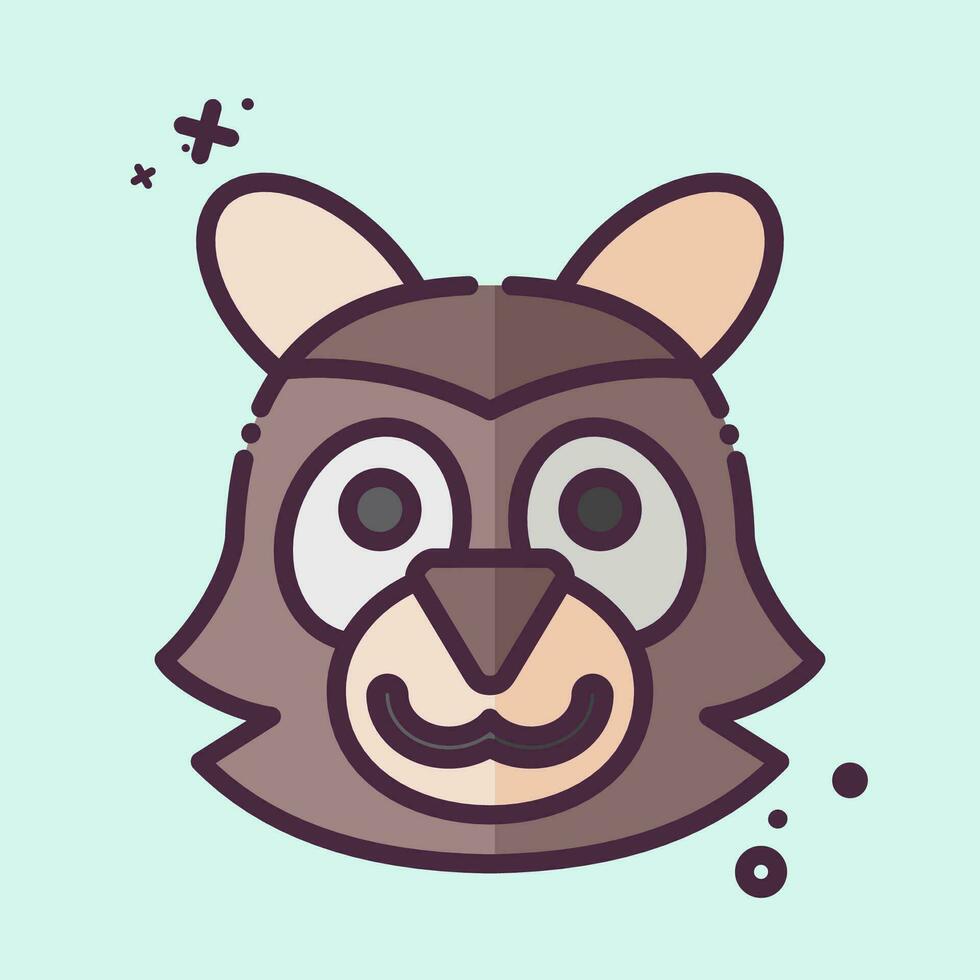 Icon Raccoon. related to Animal symbol. MBE style. simple design editable. simple illustration vector