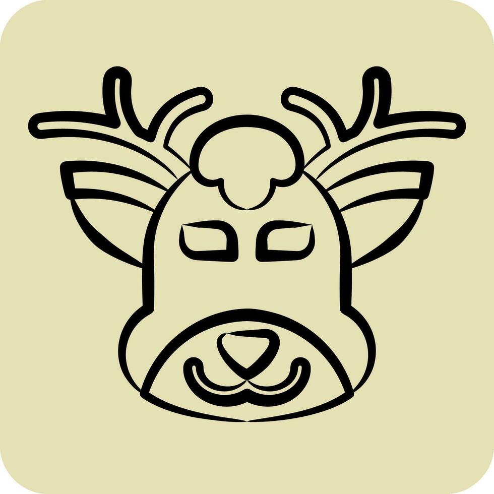 Icon Deer. related to Animal symbol. hand drawn style. simple design editable. simple illustration vector