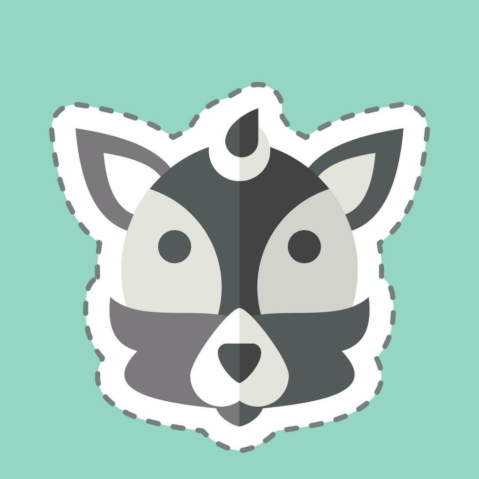 Sticker line cut Fox. related to Animal symbol. simple design editable. simple illustration vector