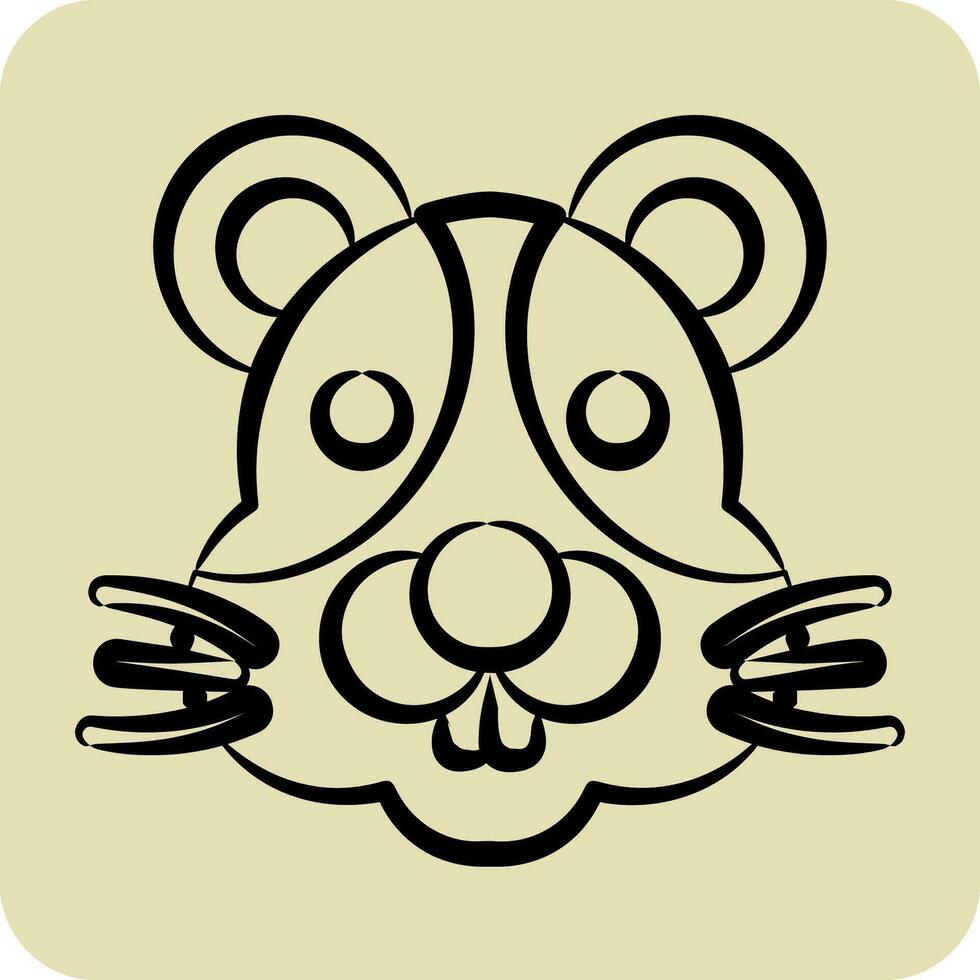 Icon Hamster. related to Animal symbol. hand drawn style. simple design editable. simple illustration vector