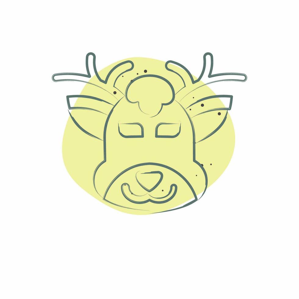Icon Deer. related to Animal symbol. Color Spot Style. simple design editable. simple illustration vector
