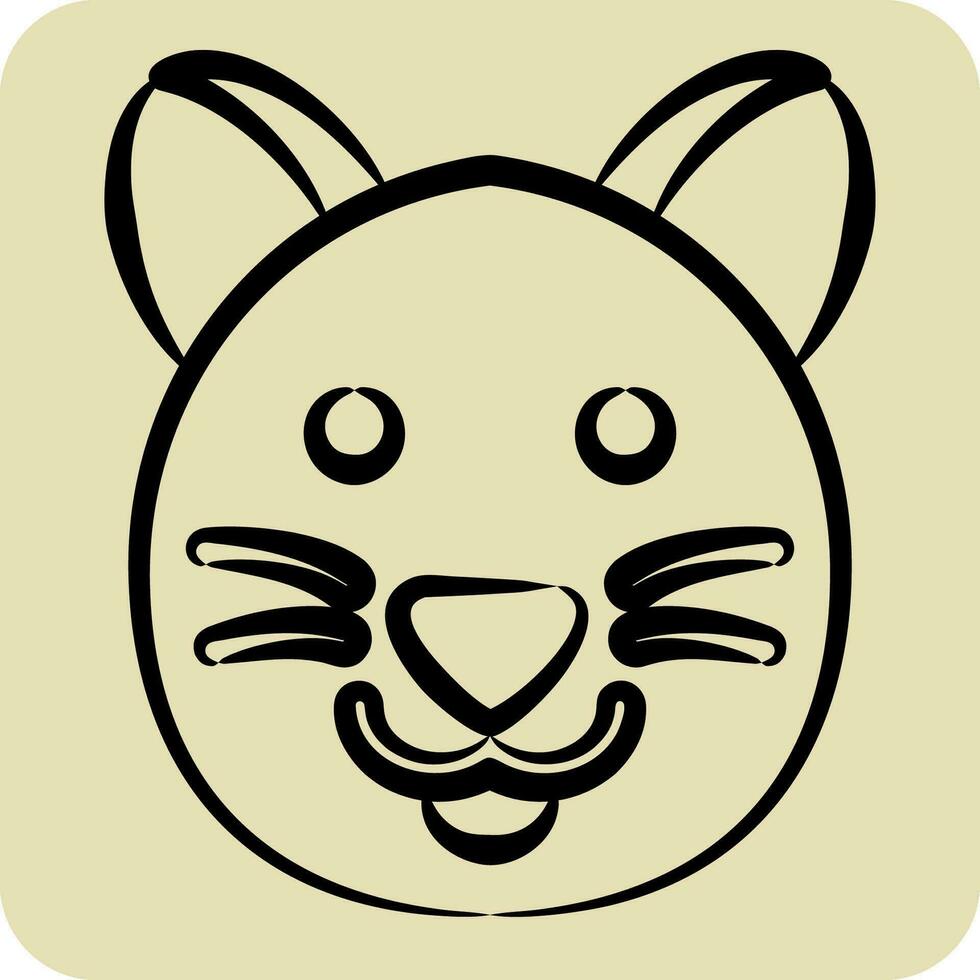 Icon Cat. related to Animal symbol. hand drawn style. simple design editable. simple illustration vector