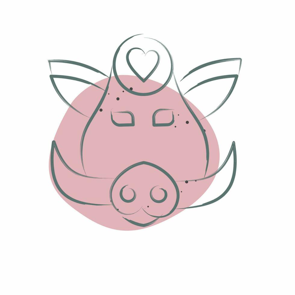 Icon Boar. related to Animal symbol. Color Spot Style. simple design editable. simple illustration vector