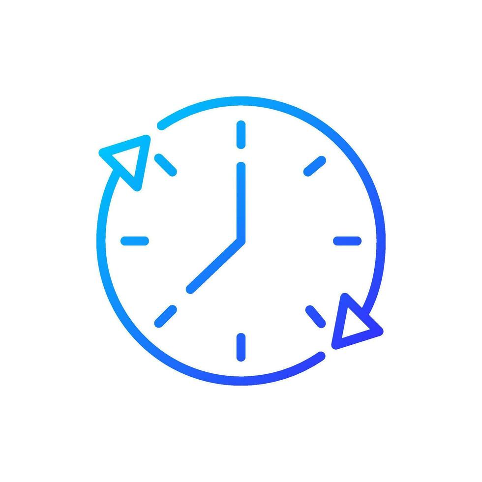 Time period pixel perfect gradient linear vector icon. Validity and expiration. Estimating duration. Task length. Thin line color symbol. Modern style pictogram. Vector isolated outline drawing