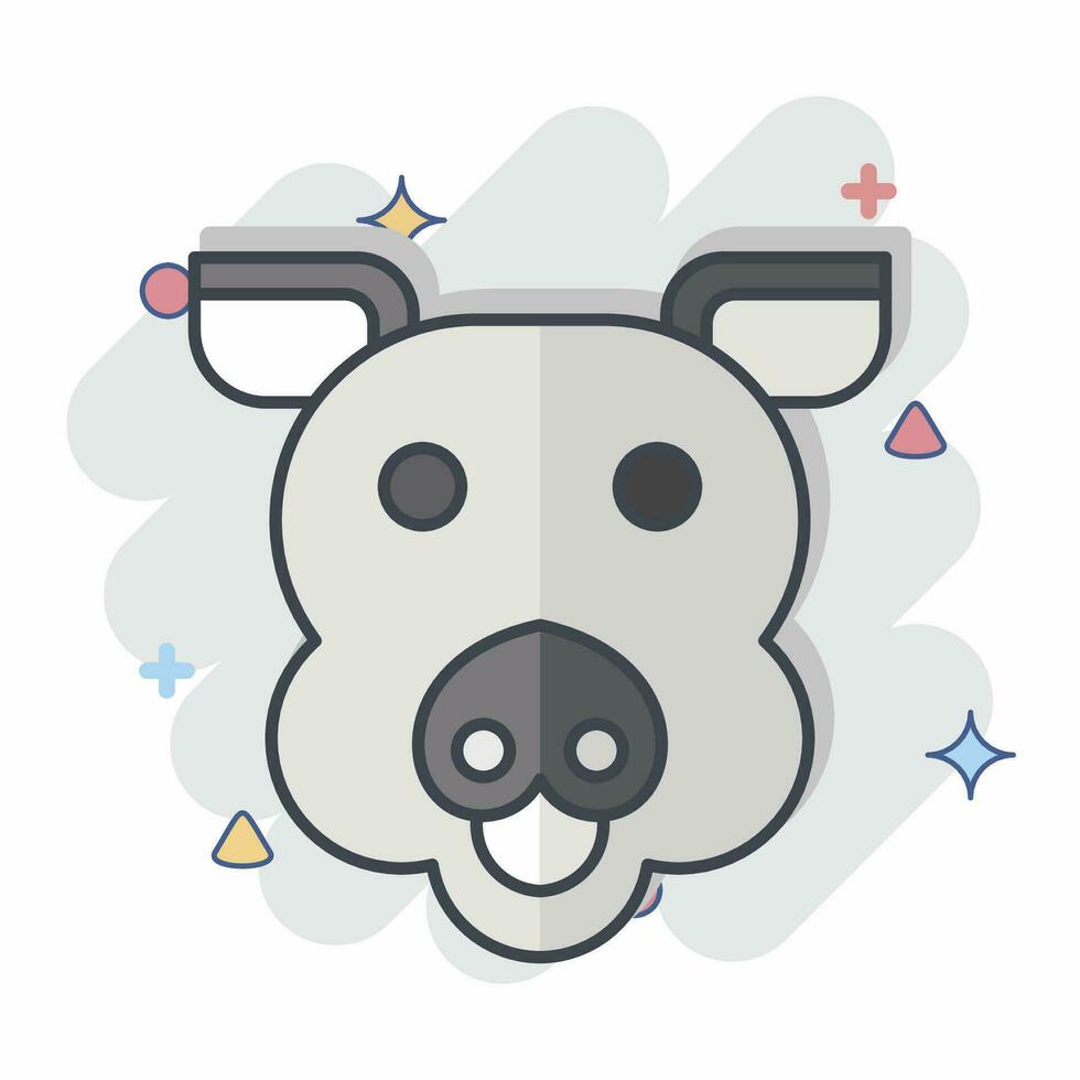 Icon Pig. related to Animal symbol. comic style. simple design editable. simple illustration vector