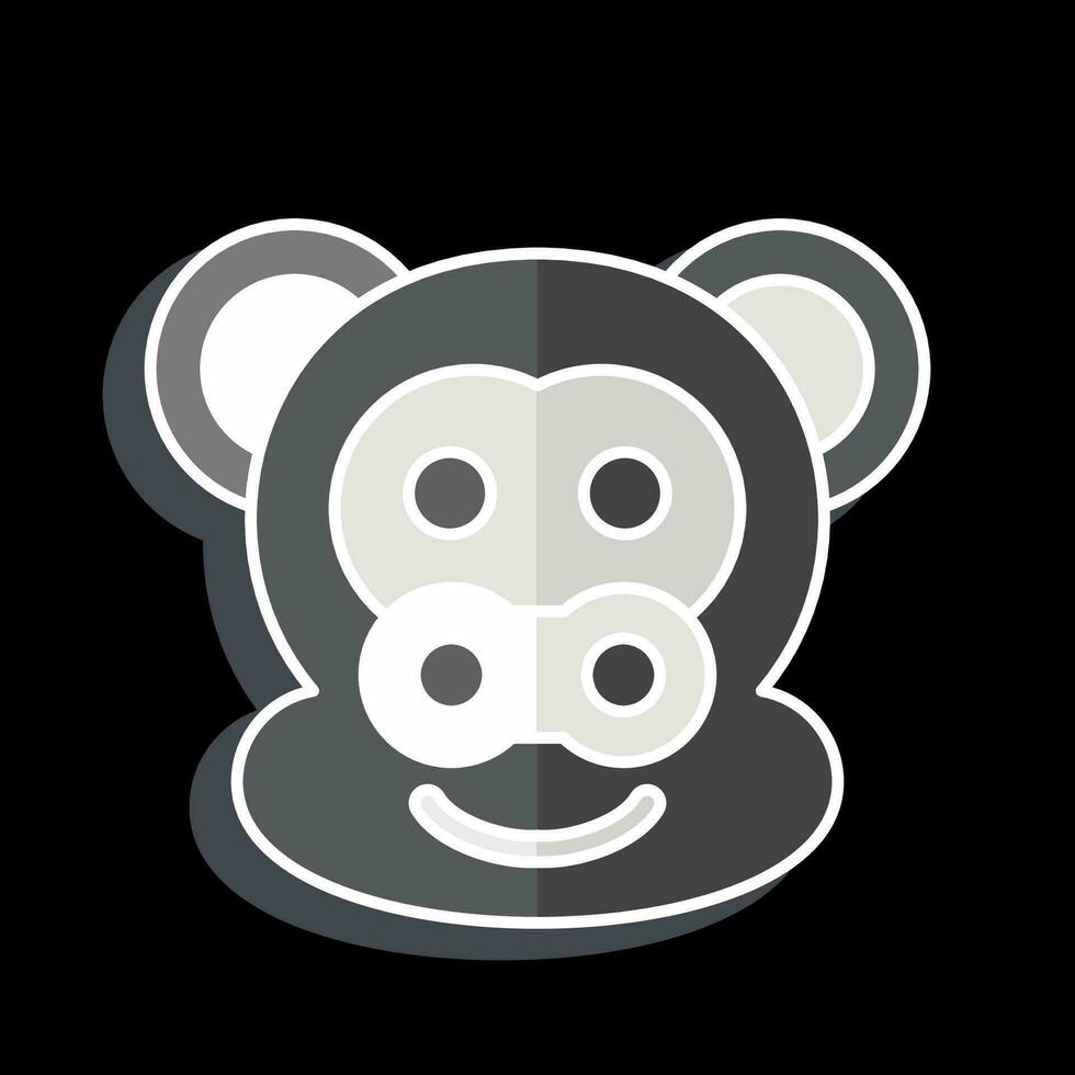 Icon Monkey. related to Animal symbol. glossy style. simple design editable. simple illustration vector