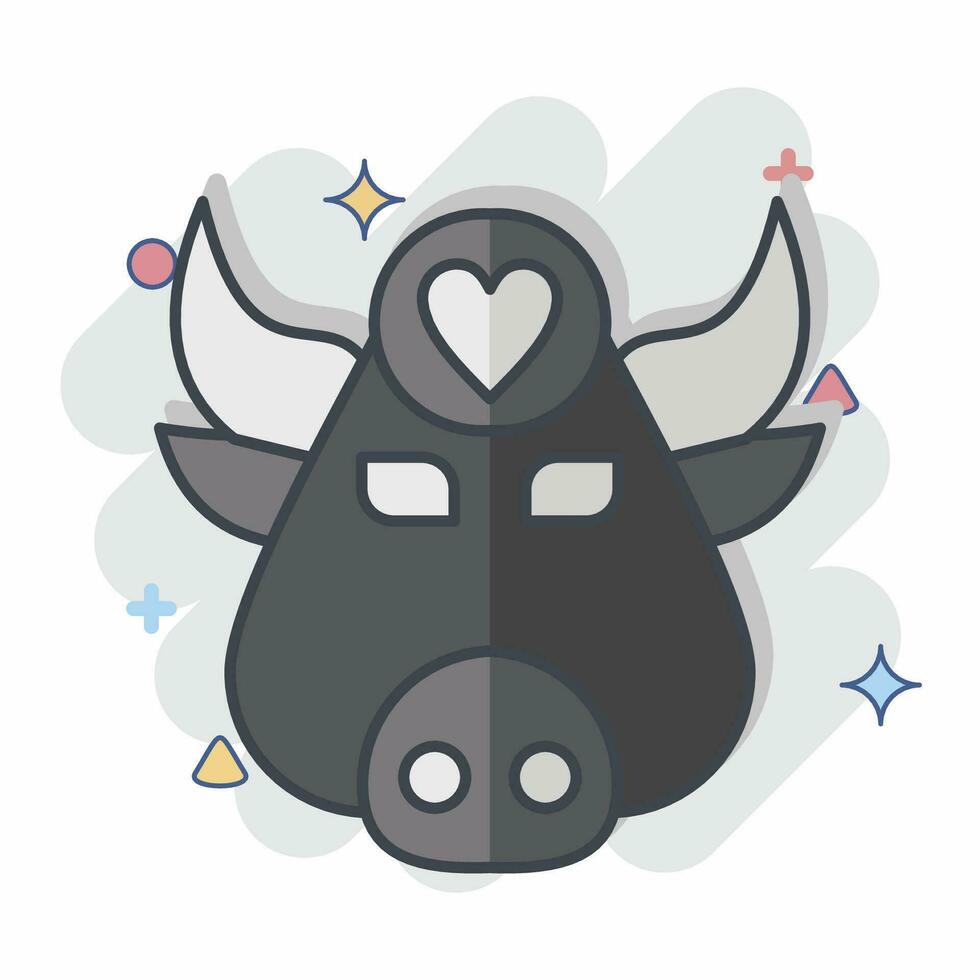 Icon Buffalo. related to Animal symbol. comic style. simple design editable. simple illustration vector