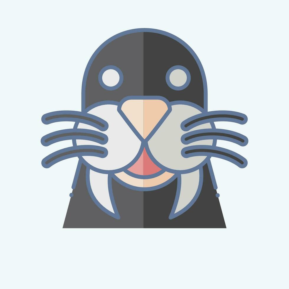Icon Walrus. related to Animal symbol. doodle style. simple design editable. simple illustration vector