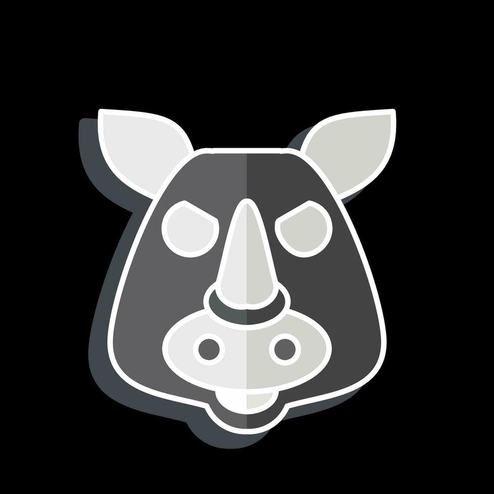 Icon Rhino. related to Animal symbol. glossy style. simple design editable. simple illustration vector