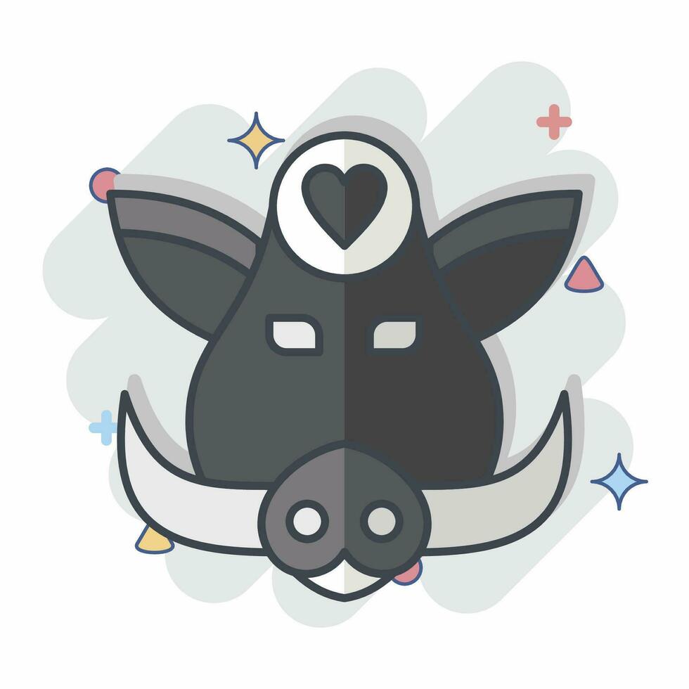 Icon Boar. related to Animal symbol. comic style. simple design editable. simple illustration vector