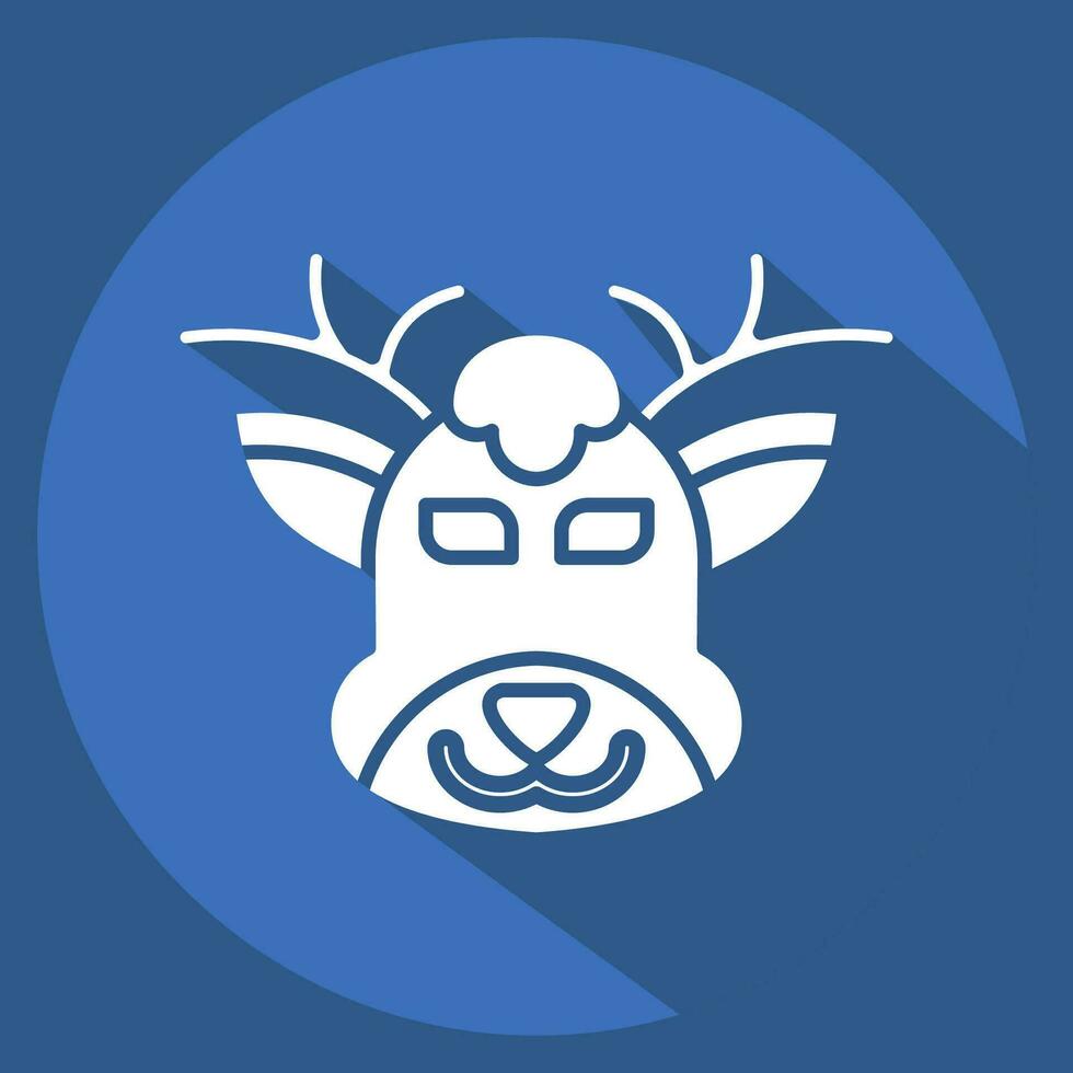 Icon Deer. related to Animal symbol. long shadow style. simple design editable. simple illustration vector