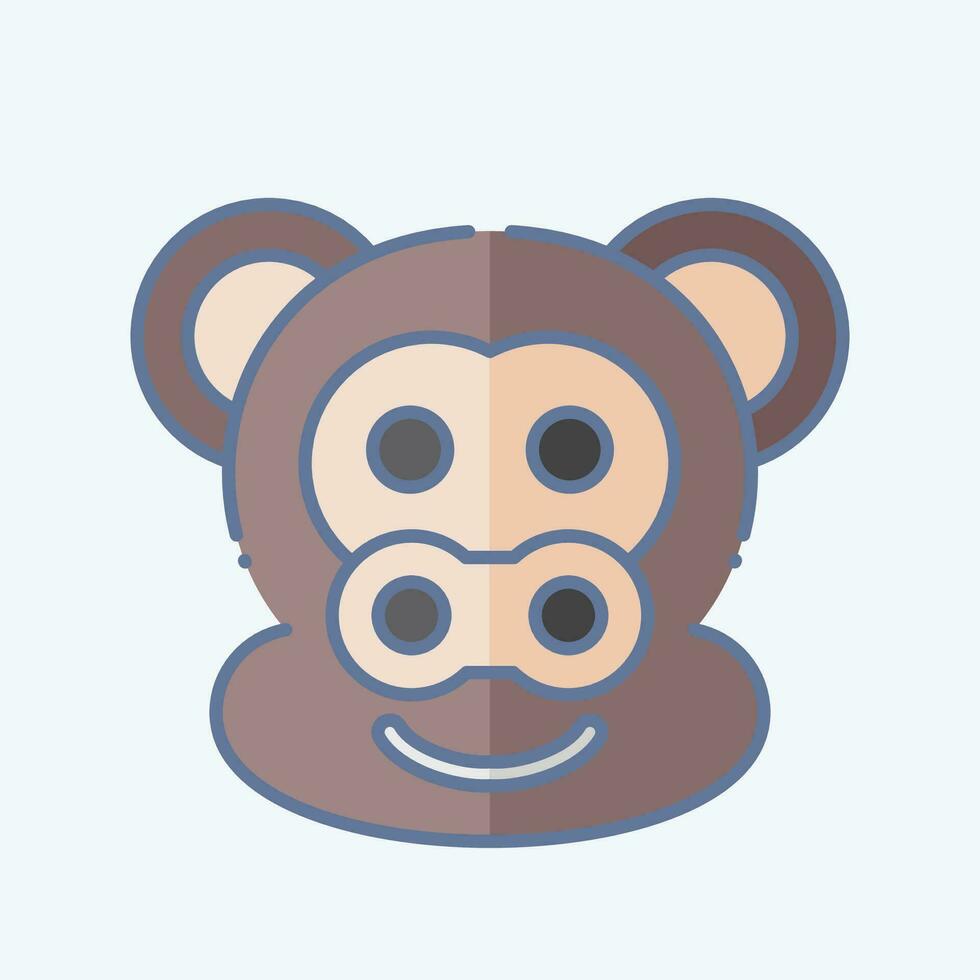 Icon Monkey. related to Animal symbol. doodle style. simple design editable. simple illustration vector