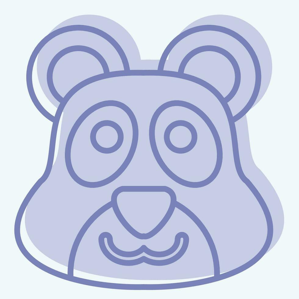 Icon Panda. related to Animal symbol. two tone style. simple design editable. simple illustration vector