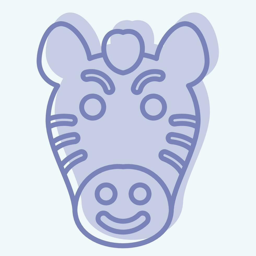 Icon Zebra. related to Animal symbol. two tone style. simple design editable. simple illustration vector