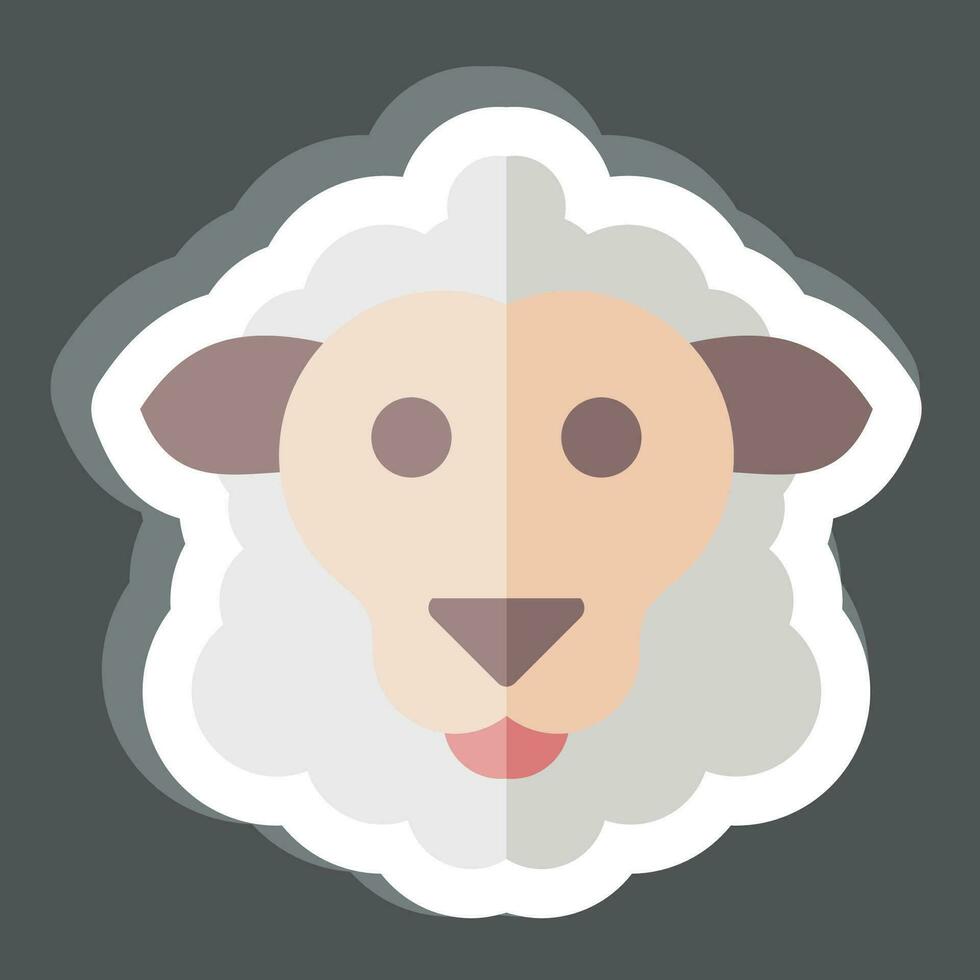 pegatina oveja. relacionado a animal símbolo. sencillo diseño editable. sencillo ilustración vector