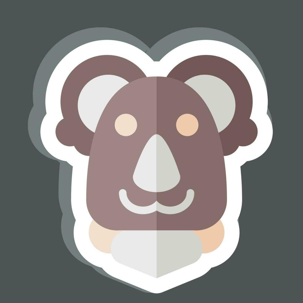 Sticker Koala. related to Animal symbol. simple design editable. simple illustration vector
