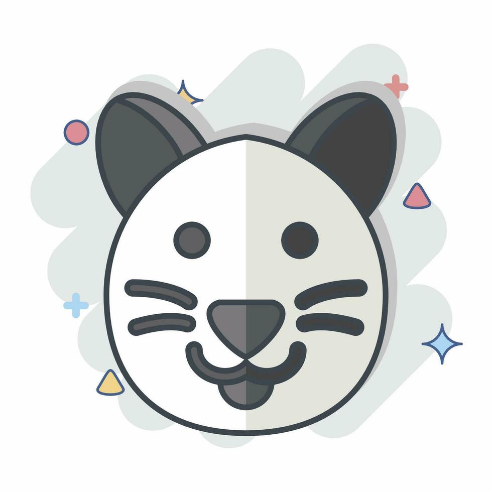 Icon Cat. related to Animal symbol. comic style. simple design editable. simple illustration vector