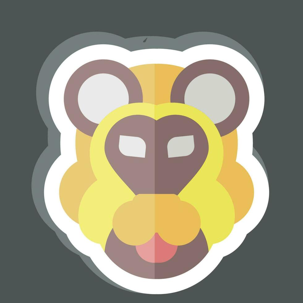 Sticker Lion. related to Animal symbol. simple design editable. simple illustration vector
