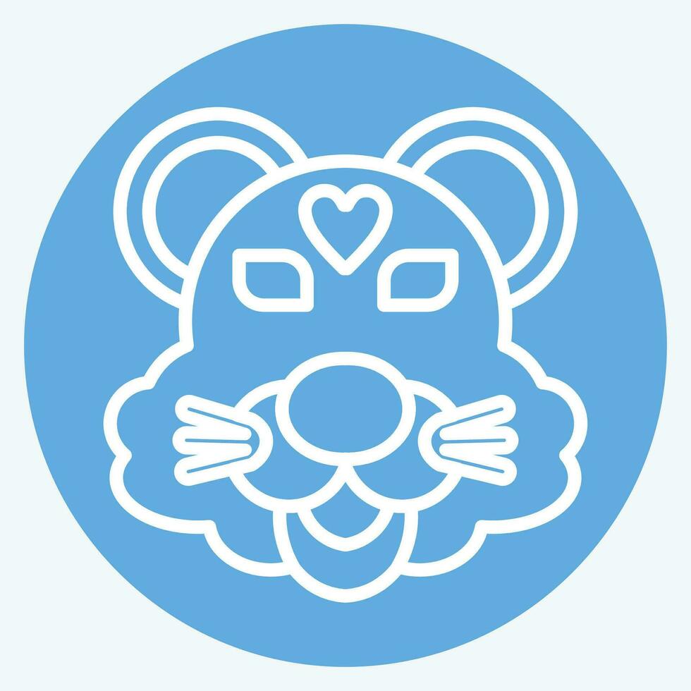Icon Tiger. related to Animal symbol. blue eyes style. simple design editable. simple illustration vector