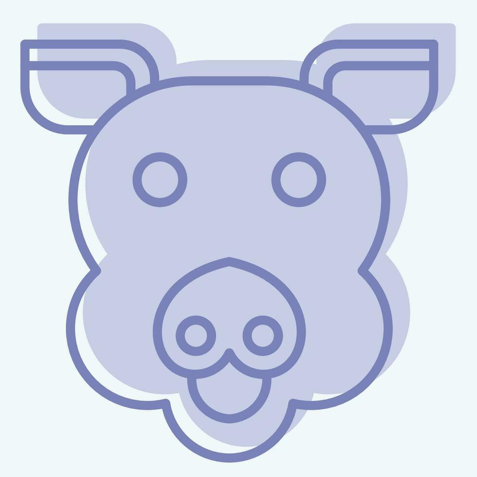 Icon Pig. related to Animal symbol. two tone style. simple design editable. simple illustration vector