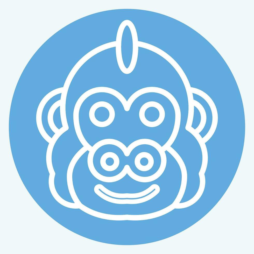 Icon Gorilla. related to Animal symbol. blue eyes style. simple design editable. simple illustration vector