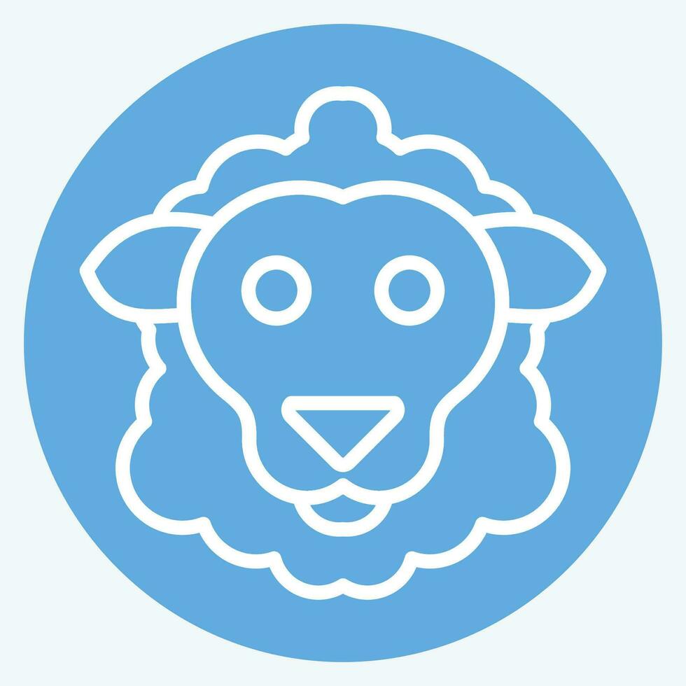 Icon Sheep. related to Animal symbol. blue eyes style. simple design editable. simple illustration vector