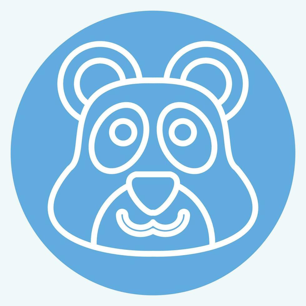 Icon Panda. related to Animal symbol. blue eyes style. simple design editable. simple illustration vector