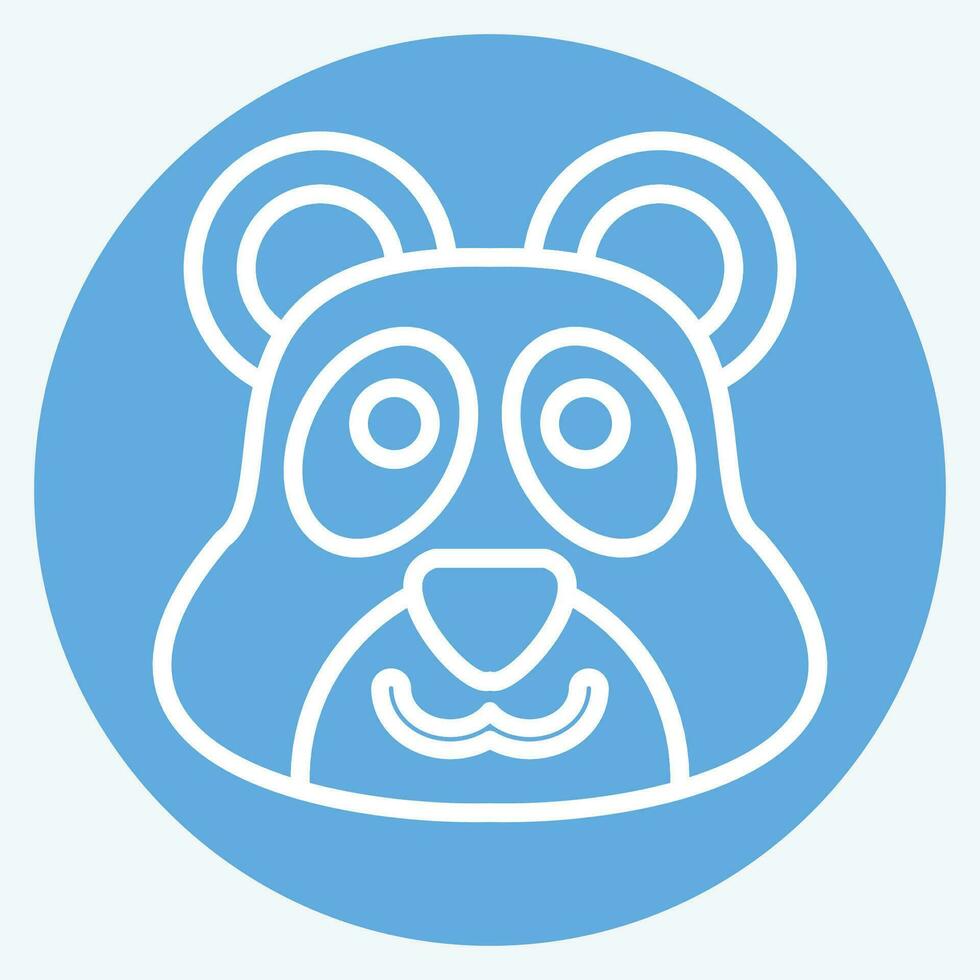 Icon Panda. related to Animal symbol. blue eyes style. simple design editable. simple illustration vector