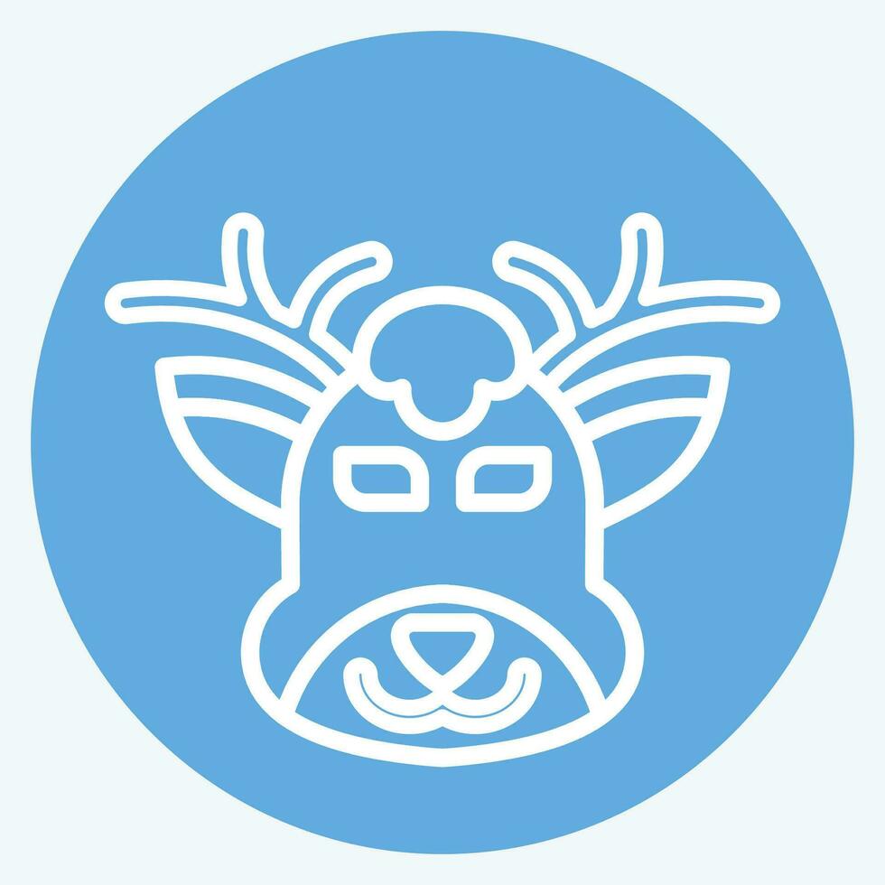 icono ciervo. relacionado a animal símbolo. azul ojos estilo. sencillo diseño editable. sencillo ilustración vector