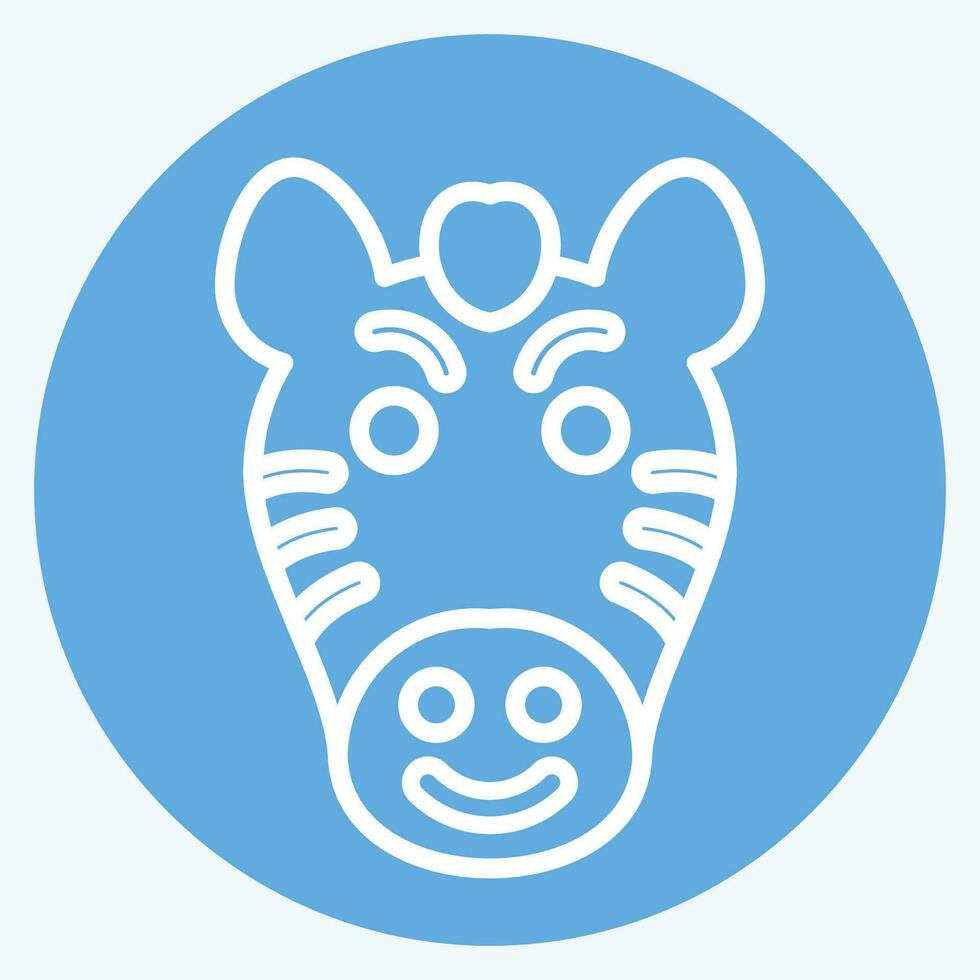 Icon Zebra. related to Animal symbol. blue eyes style. simple design editable. simple illustration vector
