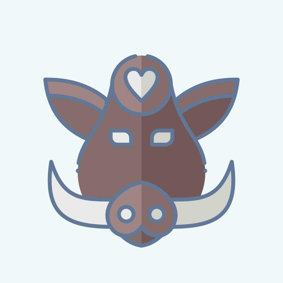Icon Boar. related to Animal symbol. doodle style. simple design editable. simple illustration vector
