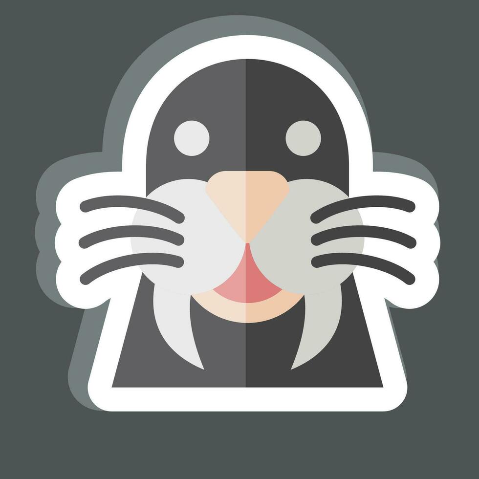 Sticker Walrus. related to Animal symbol. simple design editable. simple illustration vector