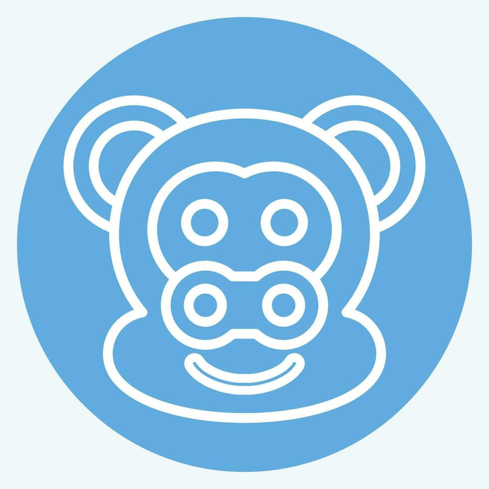 Icon Monkey. related to Animal symbol. blue eyes style. simple design editable. simple illustration vector