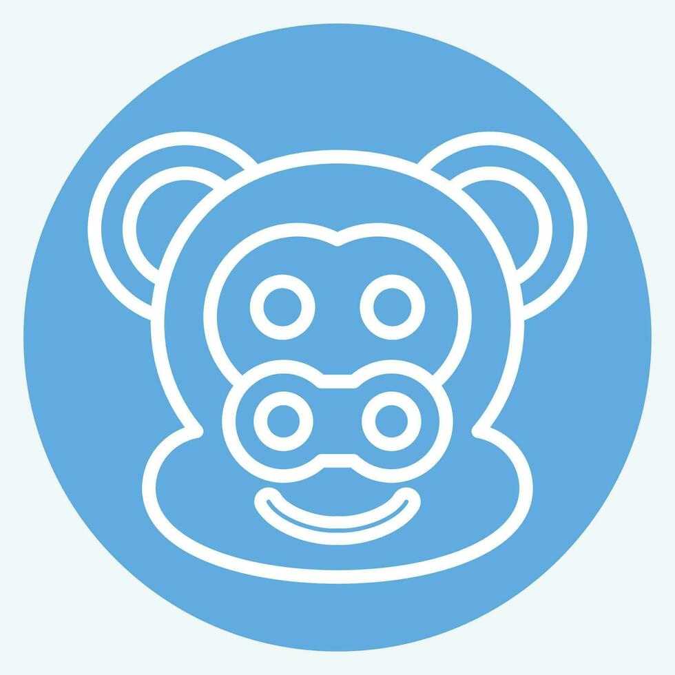 Icon Monkey. related to Animal symbol. blue eyes style. simple design editable. simple illustration vector