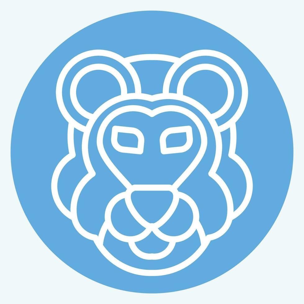 Icon Lion. related to Animal symbol. blue eyes style. simple design editable. simple illustration vector