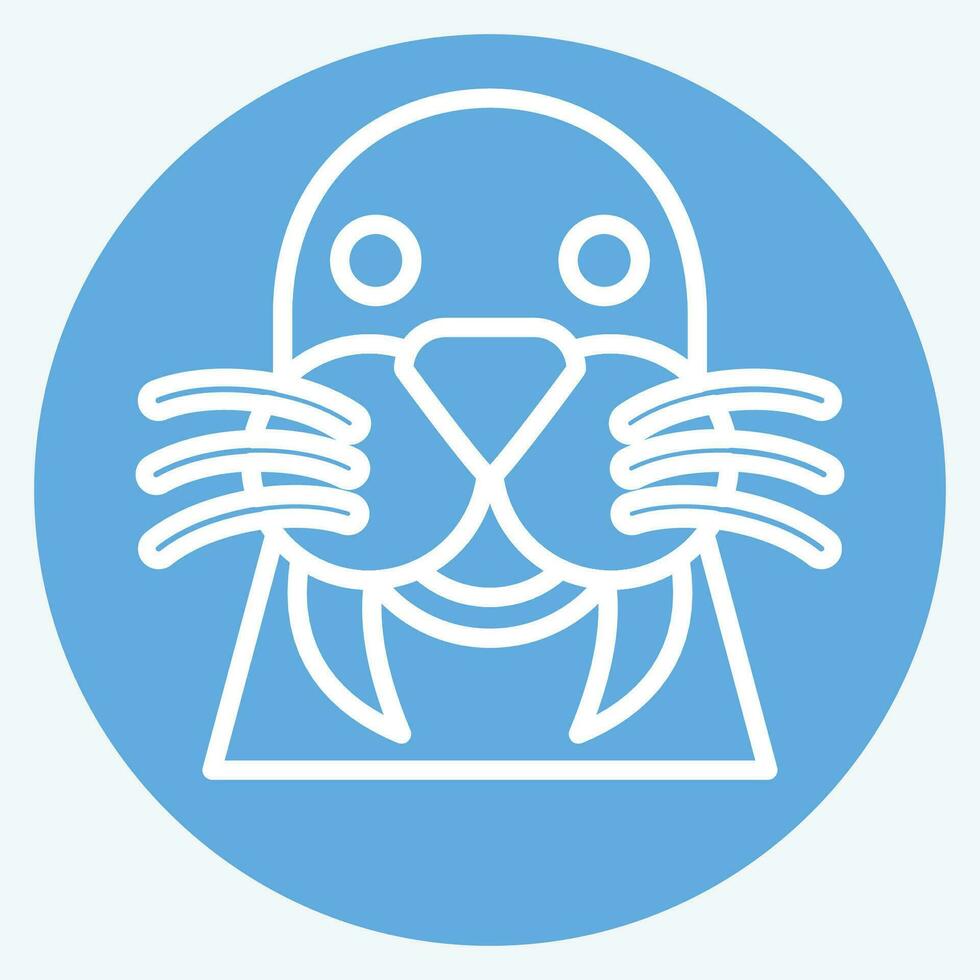Icon Walrus. related to Animal symbol. blue eyes style. simple design editable. simple illustration vector