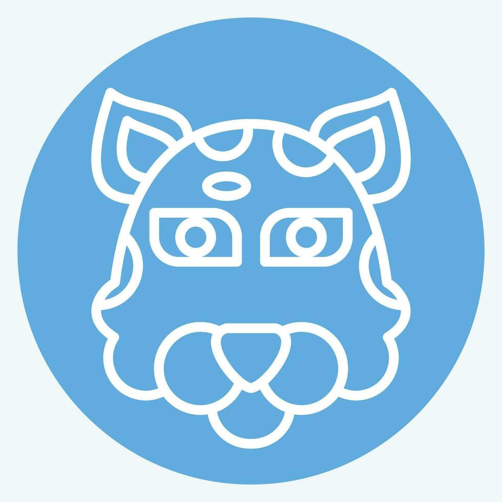 icono jaguar. relacionado a animal símbolo. azul ojos estilo. sencillo diseño editable. sencillo ilustración vector