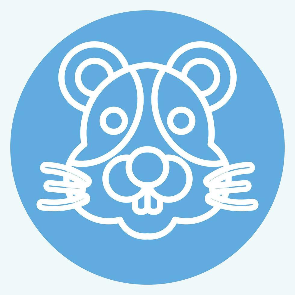 Icon Hamster. related to Animal symbol. blue eyes style. simple design editable. simple illustration vector