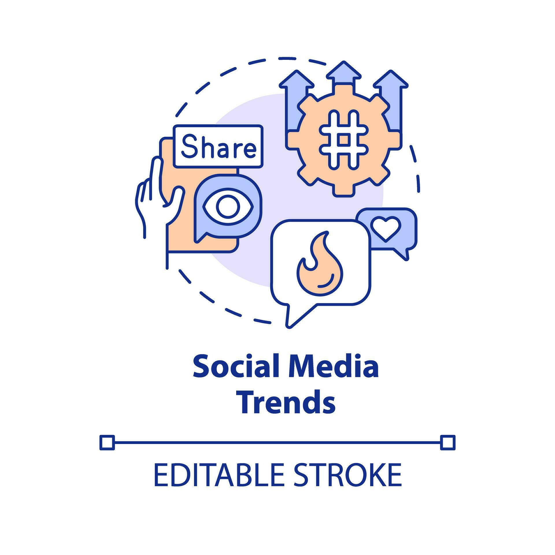 Social media trends concept icon. Consumer engagement. Market research ...