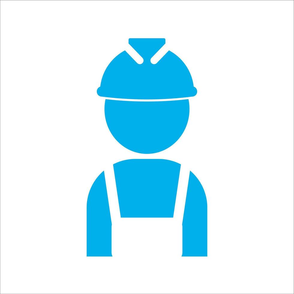 trabajador en casco de seguridad icono vector ilustración símbolo