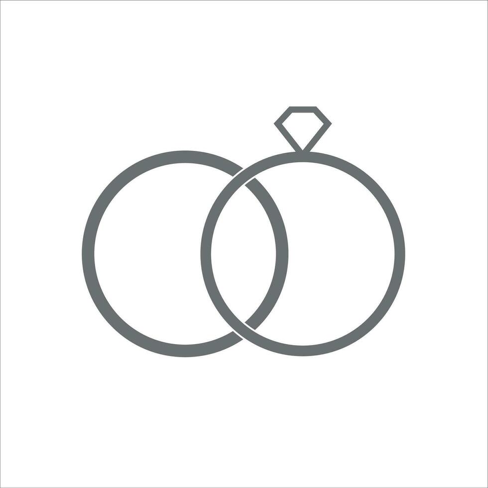 Boda anillos icono vector ilustración símbolo