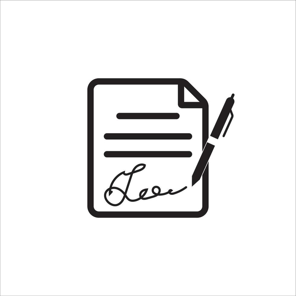 signature on document icon vector illustration symbol
