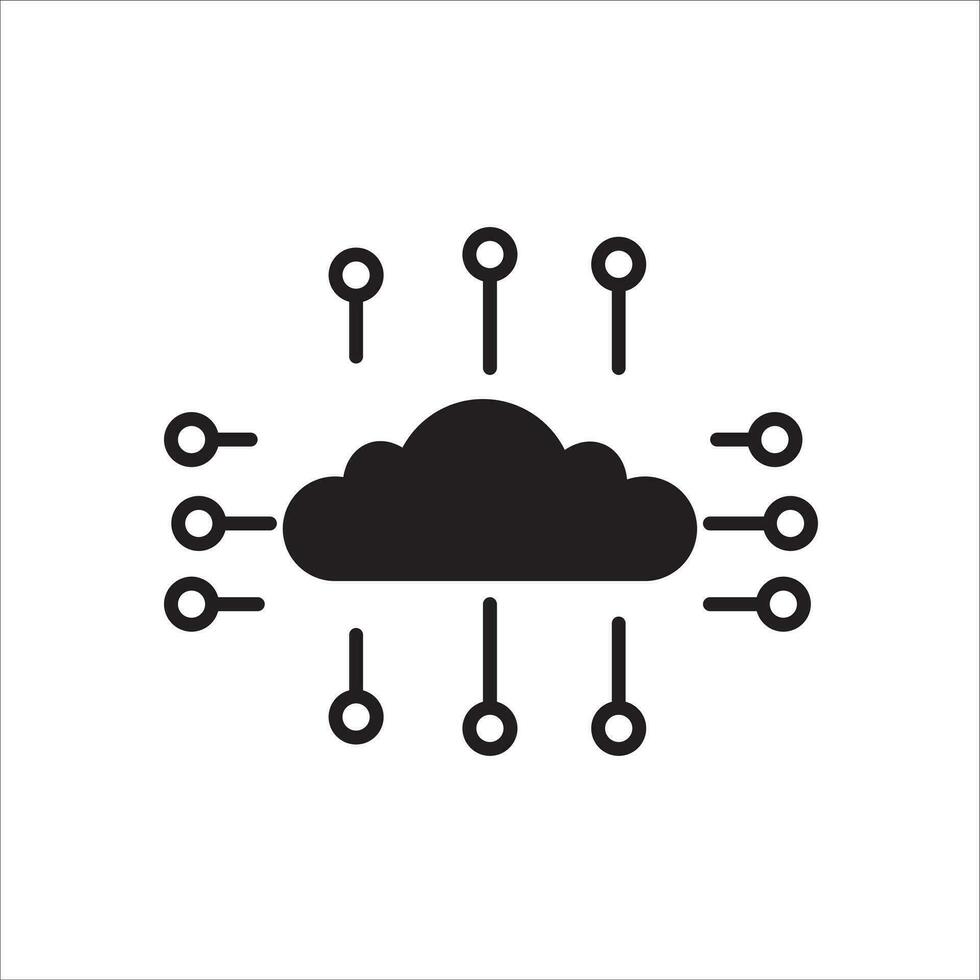 nube con información icono vector ilustración símbolo