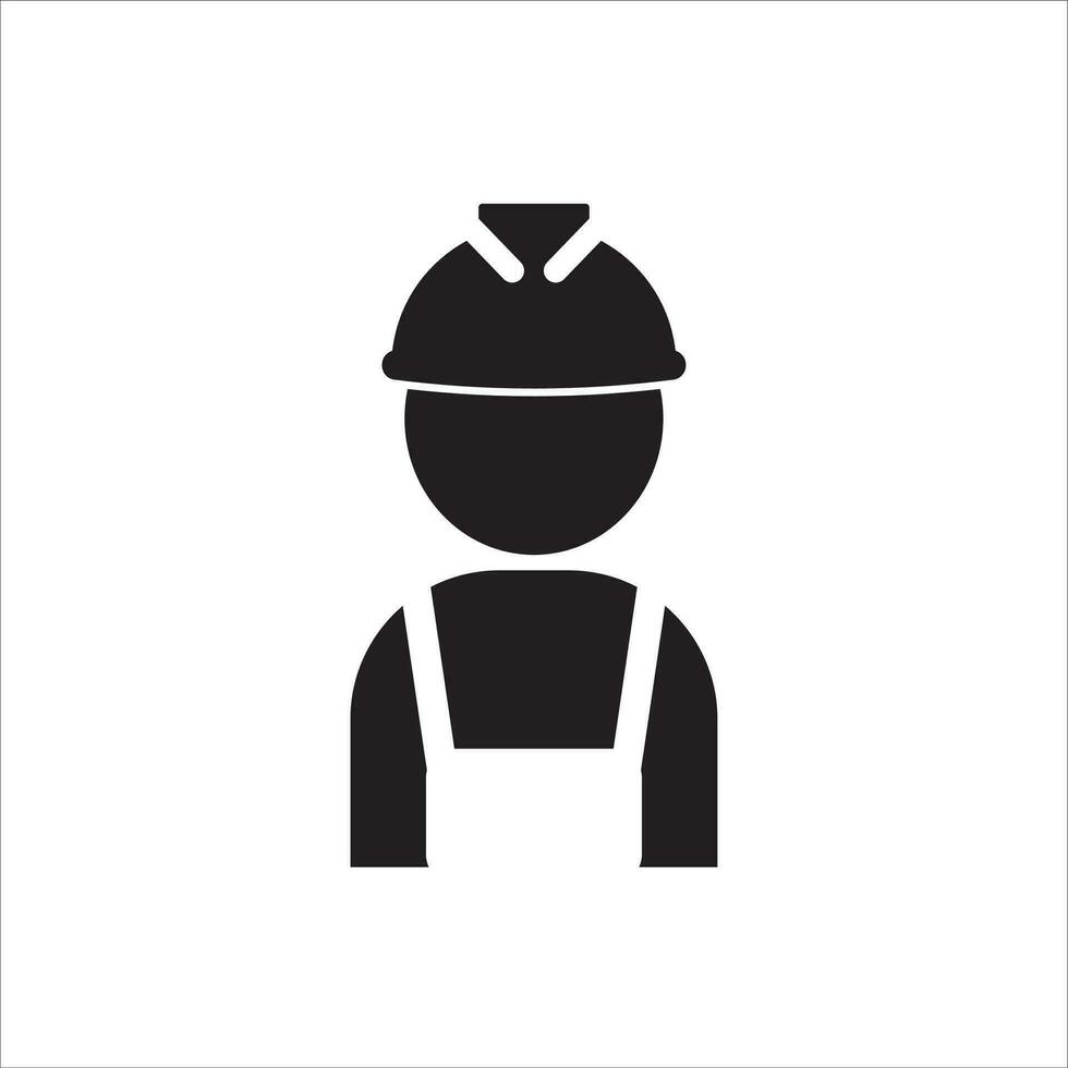 trabajador en casco de seguridad icono vector ilustración símbolo