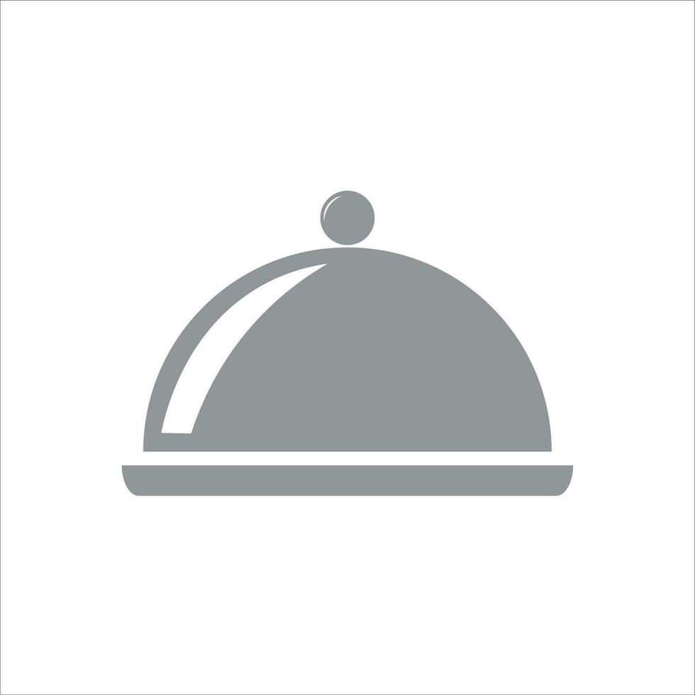 cubierto comida bandeja icono vector ilustración símbolo