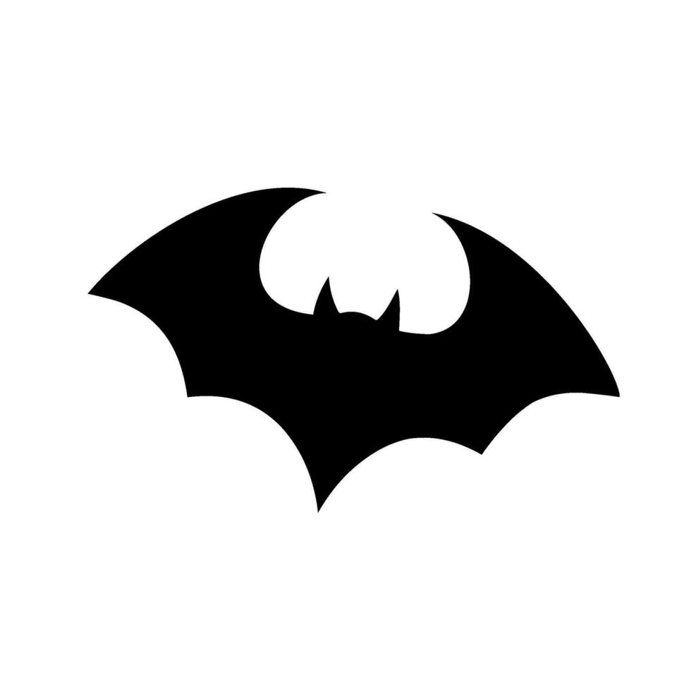 Halloween flying bat.  Vampire vector bat. Dark silhouette of bat flying in a flat style
