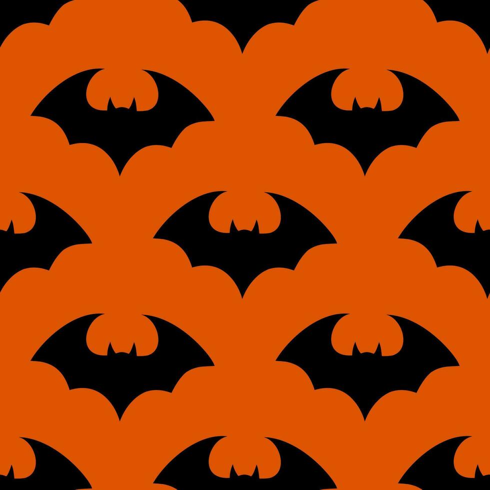 Halloween flying bat.  Vampire vector bat. Dark silhouette of bats flying in a flat style. Seamless pattern. Halloween background.