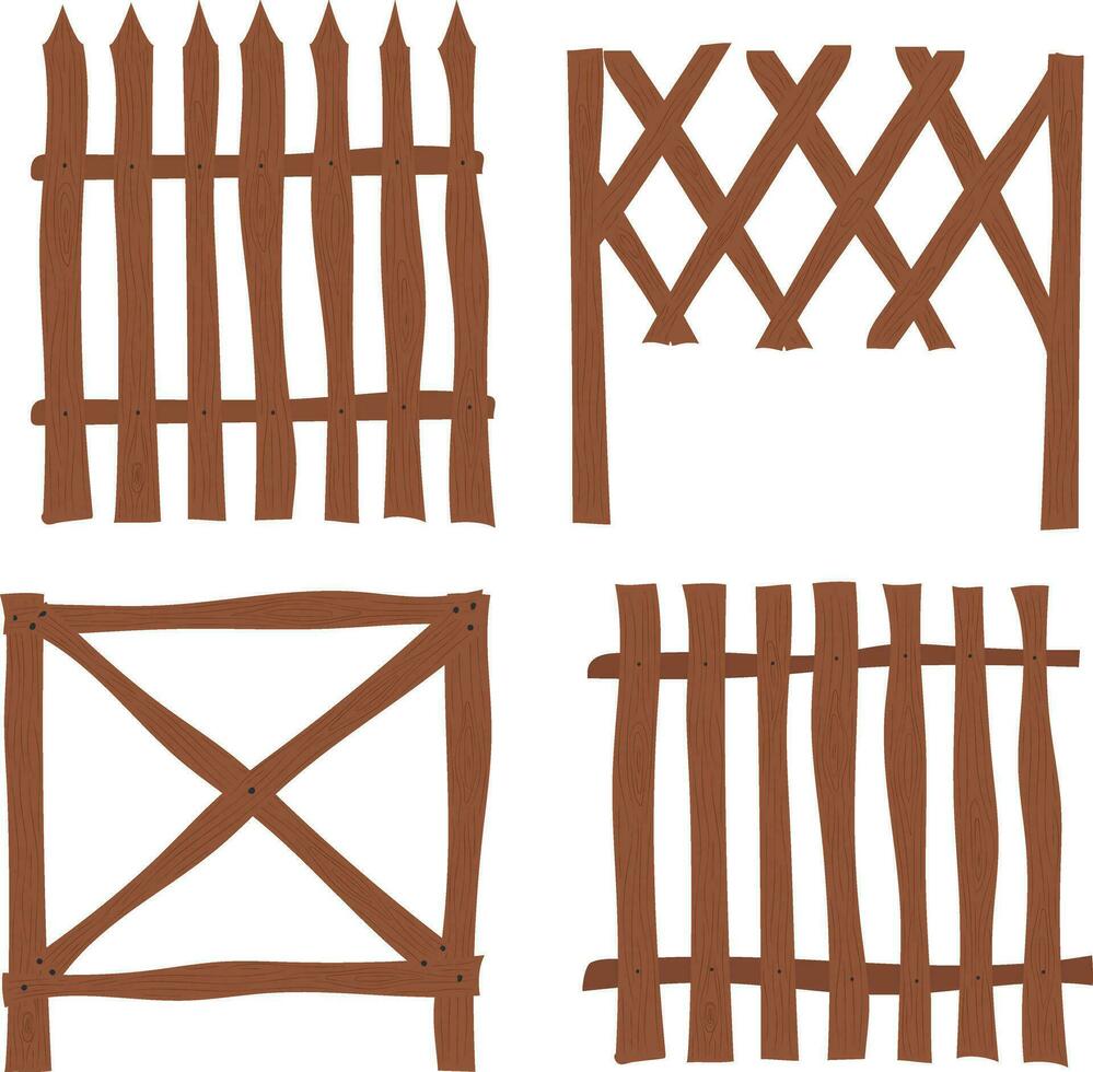 Wooden fence. High quality vector illustration.